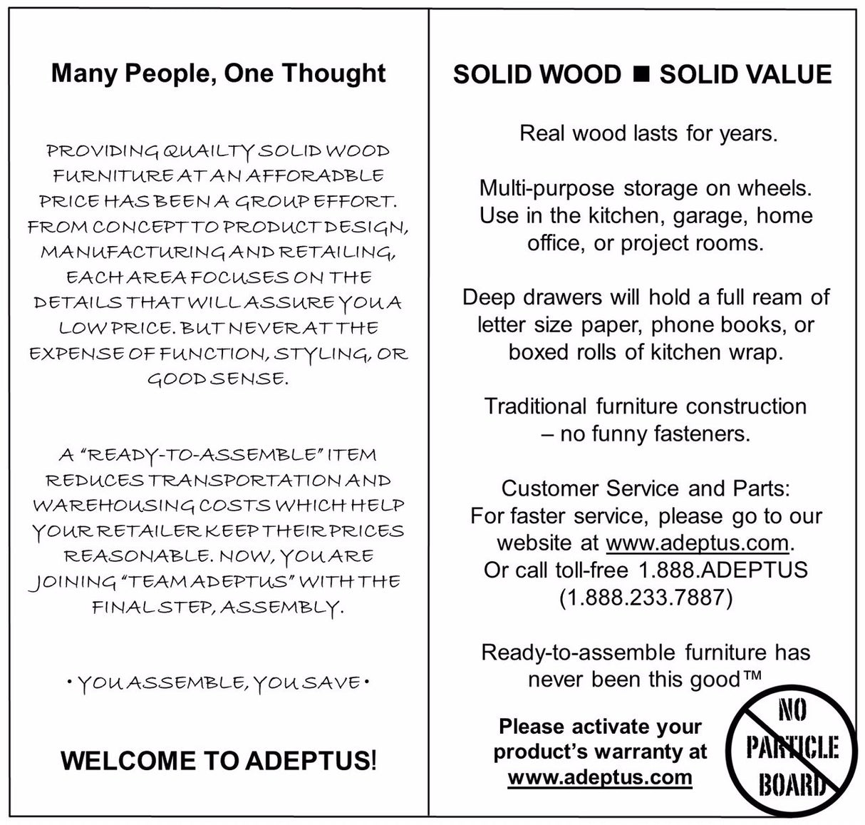 Adeptus Original Roll Cart, Solid Wood, 6+2 Drawer Extra Wide Drawers Roll Carts, Medium Pine ADEPTUS