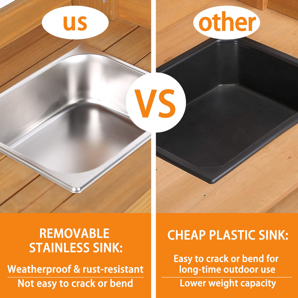 BlueWish Potting Bench, Potting Benches for Outside, Potting Benches & Tables with Drawer, Adjustable Shelf Rack, Removable Sink, Three Hook BlueWish