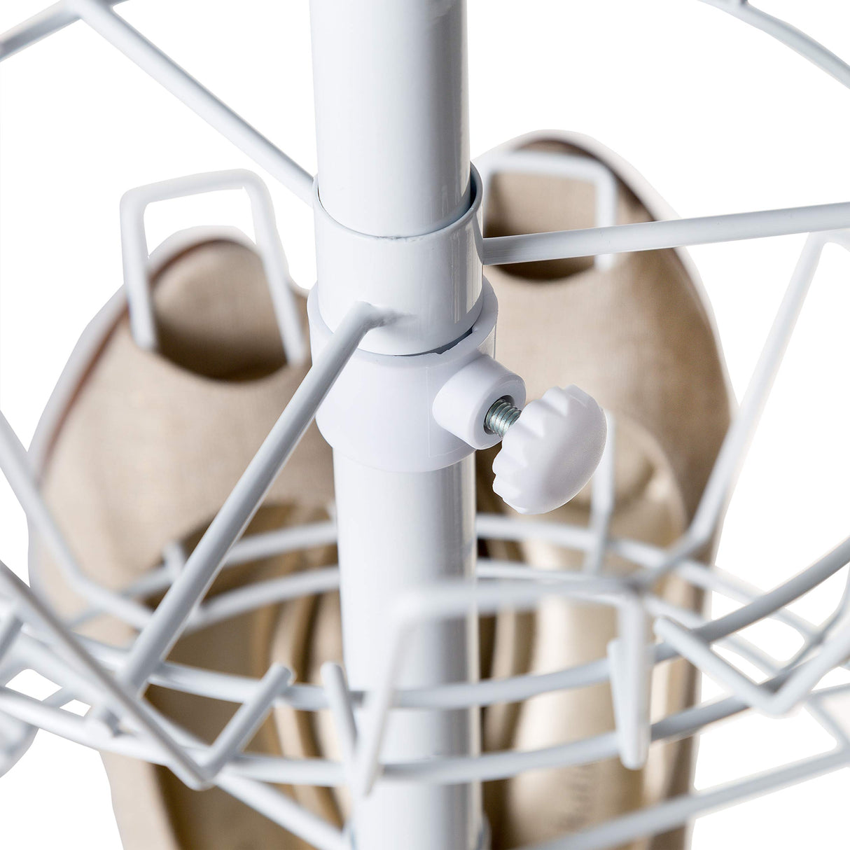 Honey-Can-Do SHO-01197 Shoe Tree with Spinning Handle, White, 4-Tier, 30 lbs Honey-Can-Do