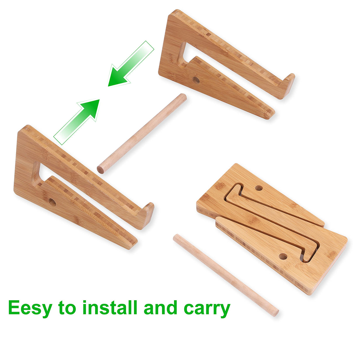 Nuvograin Laptop Stand, Wooden Vertical Laptop Stand for Desk, Bamboo Laptop Stand Compatible with MacBook Air Pro/Dell XPS/Surface pro/HP/Pixelbook/Lenovo, More Laptops 13-17.7inch Nuvograin