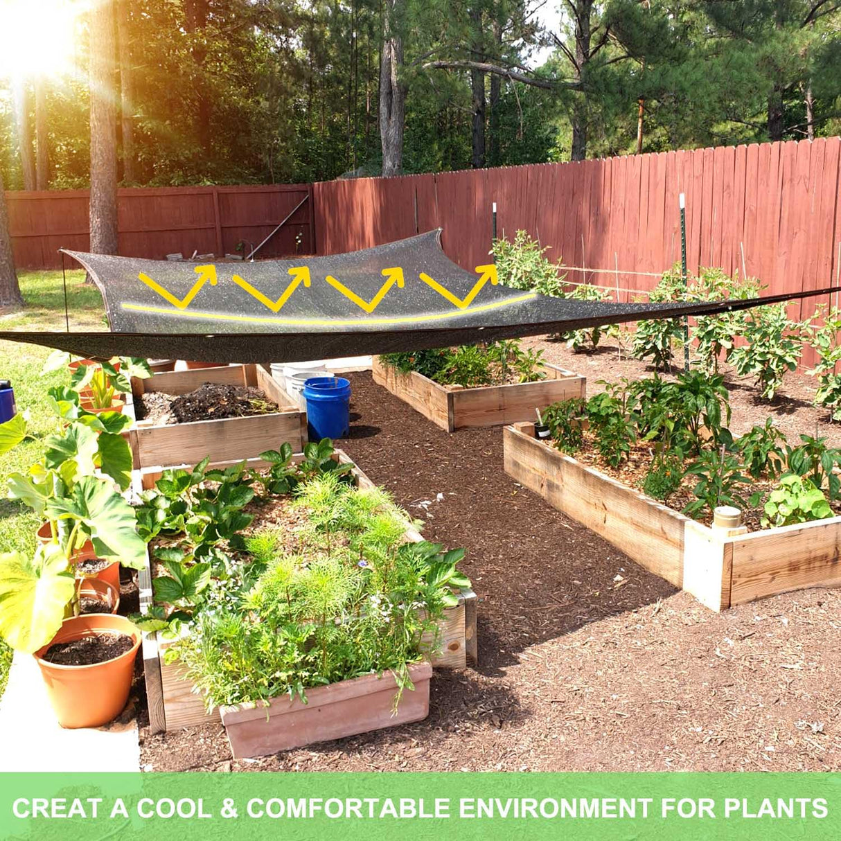 Mklsit Garden Shade Cloth, 70% 20 x 20 FT Resistant Sun Shade Net for Plants Outdoor Mesh Tarp with Reinforced Grommets Shade Cloth for Greenhouse, Tomatoes, Pergola, Patio Sunshade Mklsit