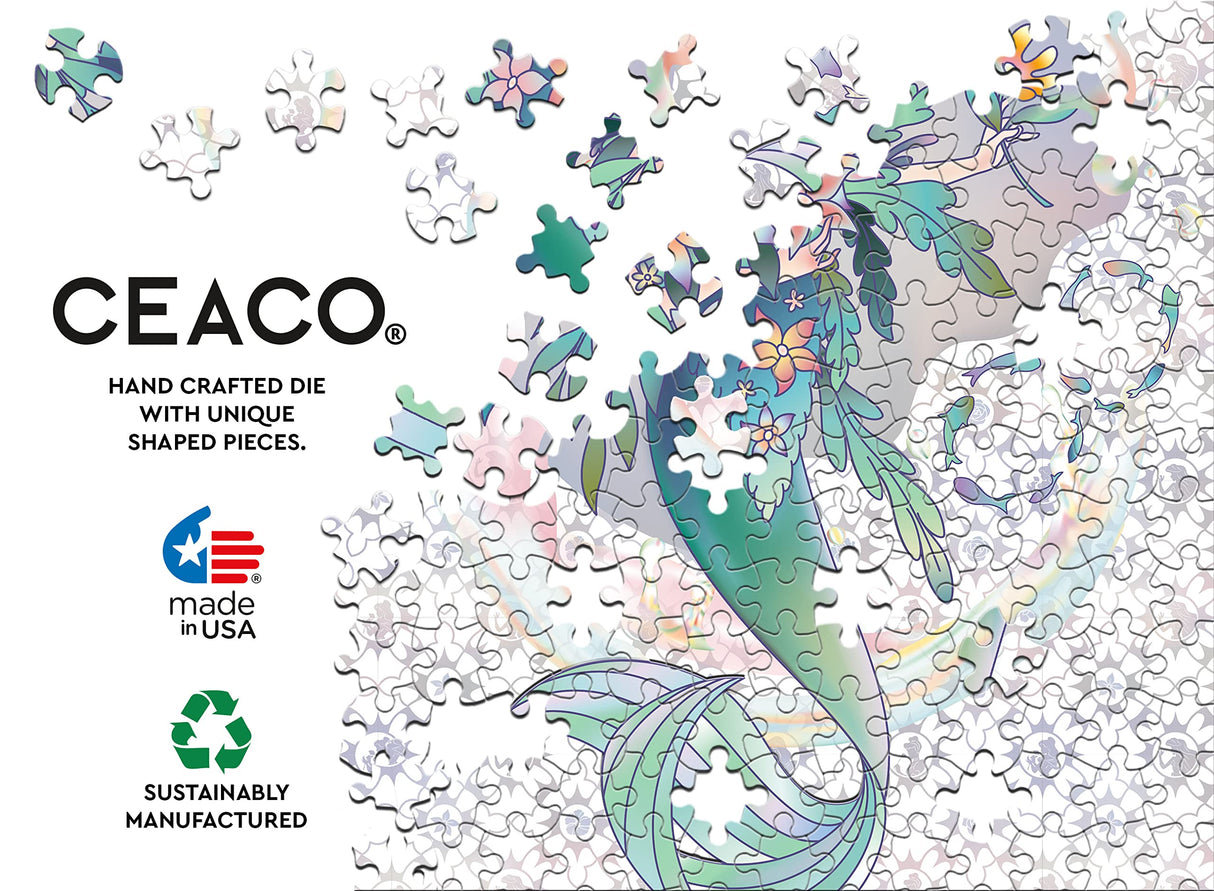 Ceaco - Disney's 100th Anniversary - Foil Puzzle - The Little Mermaid - Platinum Princess Ariel - 500 Piece Jigsaw Puzzle Ceaco