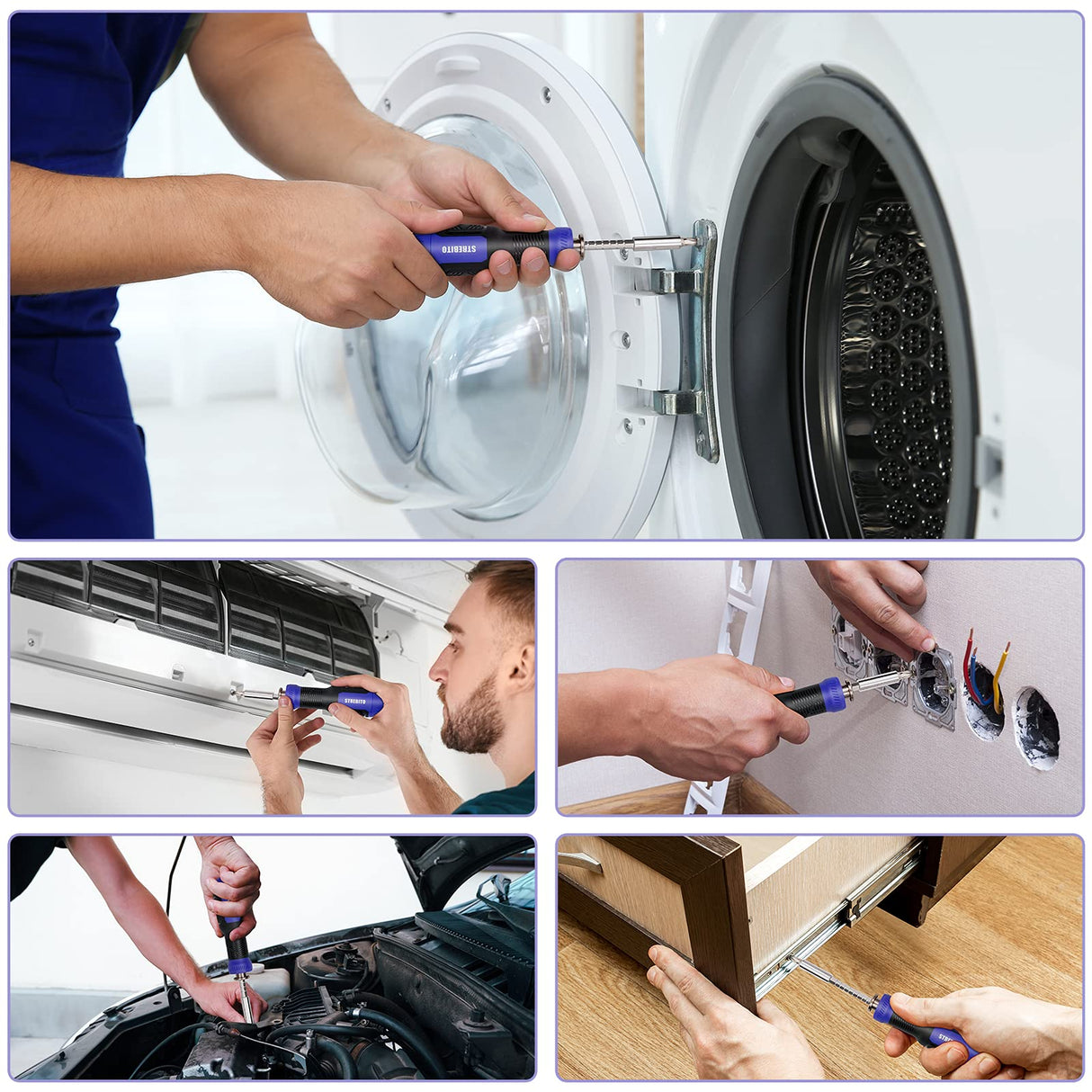 STREBITO Precision Screwdriver Set 191-Piece Multi-Bit Screwdriver 1/4 Inch Nut Driver Home Improvement Tool Electronic Repair Kit for Computer, iPhone, Laptop, PC, Cell Phone, PS4, Xbox, Nintendo STREBITO