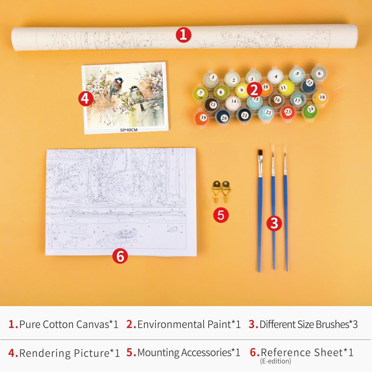 TUMOVO Adult Paint by Number Kits Bird - Watercolor Design Kids Paint by Number Kits Adults' Paint-by-Number Kits Bird Painting for Adults DIY Acrylic Paint by Number with Paintbrushes, 16"x20" TUMOVO