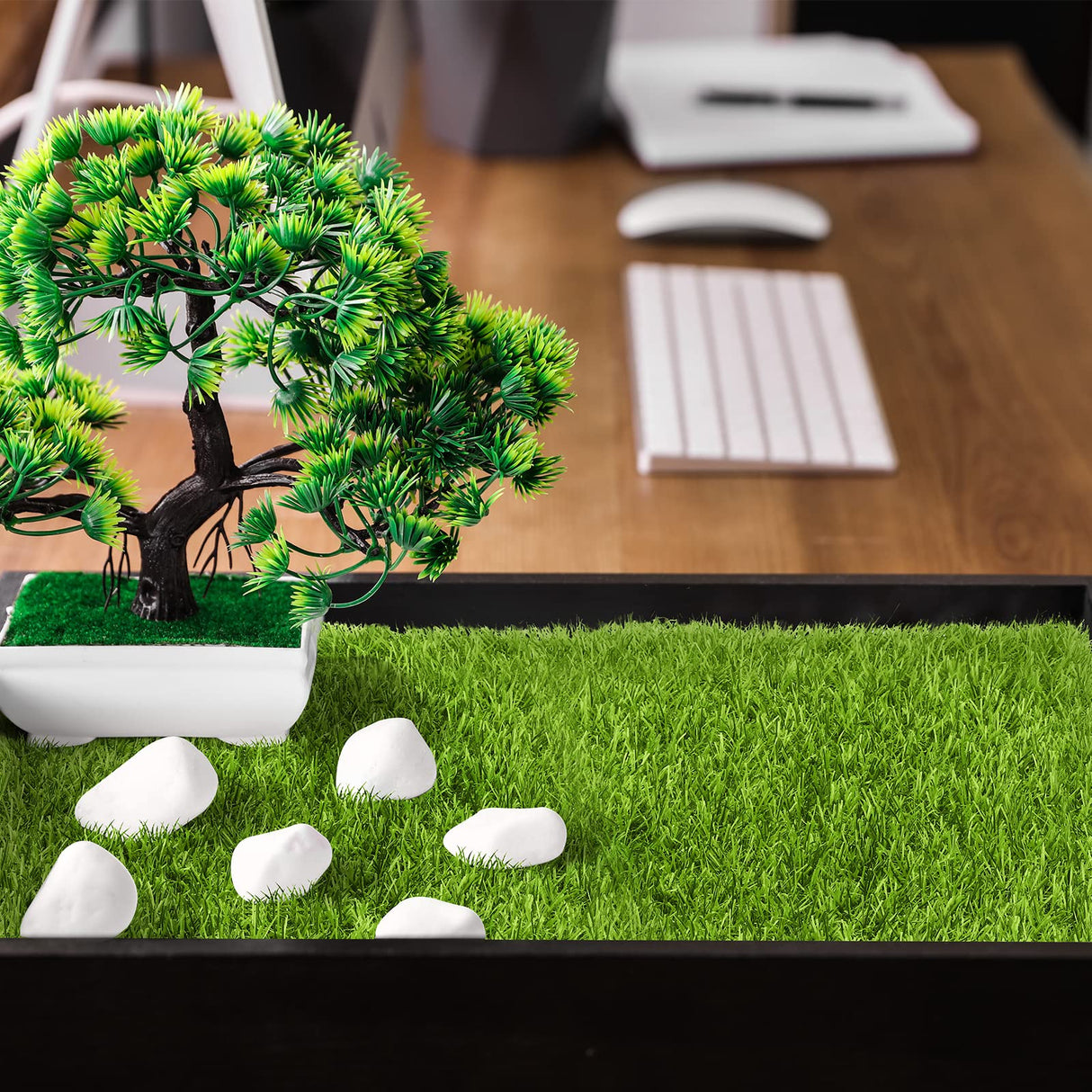 TURSTIN 6 Packs Artificial Grass Square Mat 12 x 12 Inch Fake Grass Turf Patch with Drainage Hole Synthetic Garden Grass Tiles Realistic Grass Rug for DIY Indoor Outdoor TURSTIN