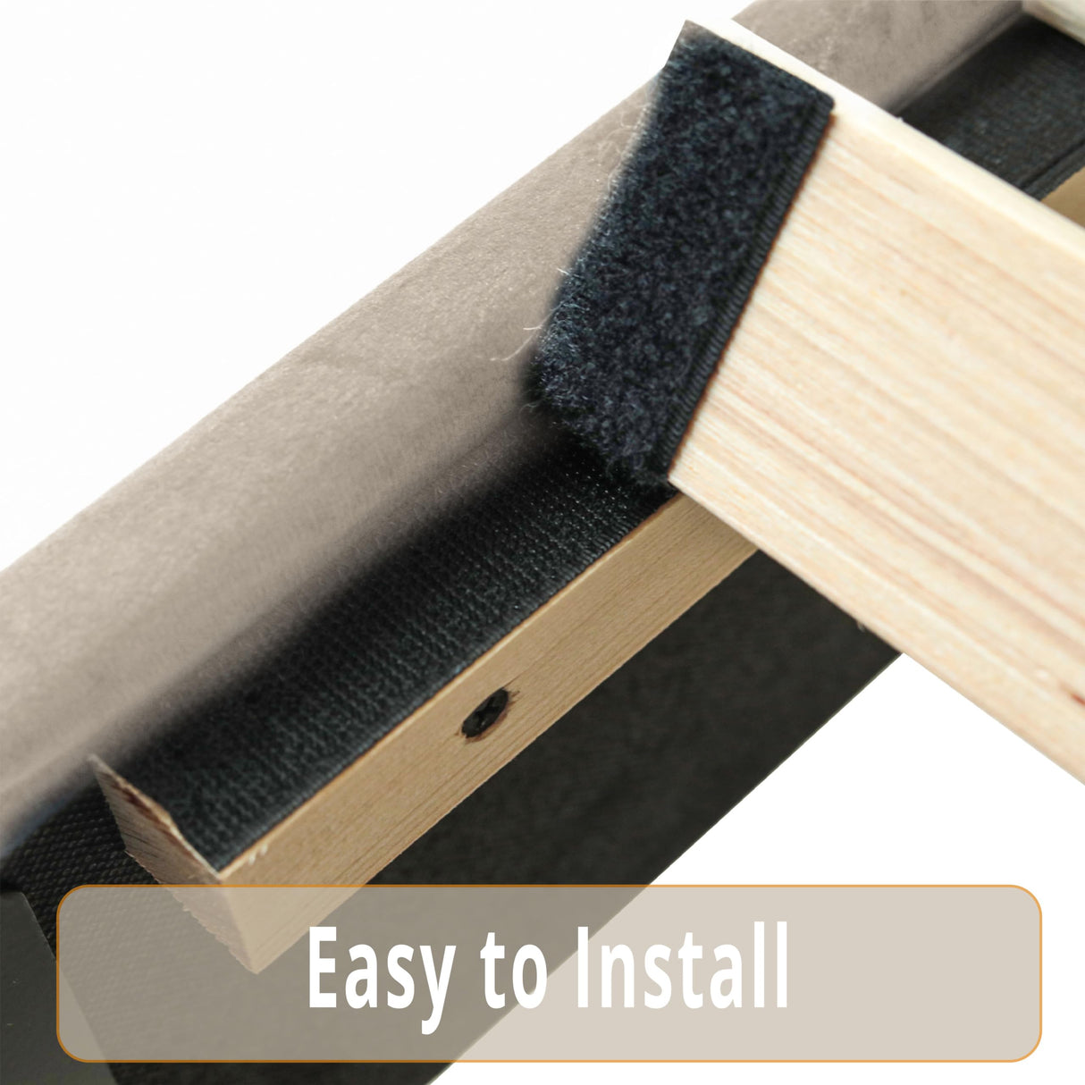 LIKIMIO Twin Bed, Platform Bed Frame with Upholstered Headboard and Wooden Slats Support, No Box Spring Needed, Easy Assembly, Beige LIKIMIO