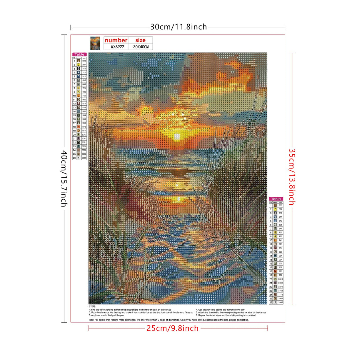 Lxmsja Beach Diamond Art Kits for Adults, Landscape DIY Full Drill Diamond Painting Kits for Beginners, 5D Gem Art Crafts for Adults, Home Wall Decor 12x16 inch Lxmsja