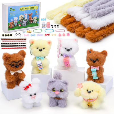 ZXIIXZ 104 Pcs Extra Thick Pipe Cleaners Craft, 14 Pcs 39.37 Inch Thick Pipe Cleaners, Cute Large Plush Pipe Cleaner Supplies Kit for DIY Arts Craft Decorations