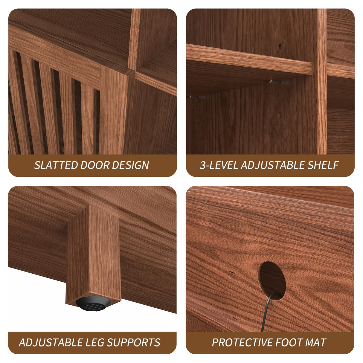 BVIUNTWO Farmhouse TV Stand for 70 inch TVs, Entertainment Center with Bookshelves - 4 Door Media Console with Adjustable Shelves, Storage Cabinet for Living Room Bedroom Home Theater, Rustic Brown BVIUNTWO