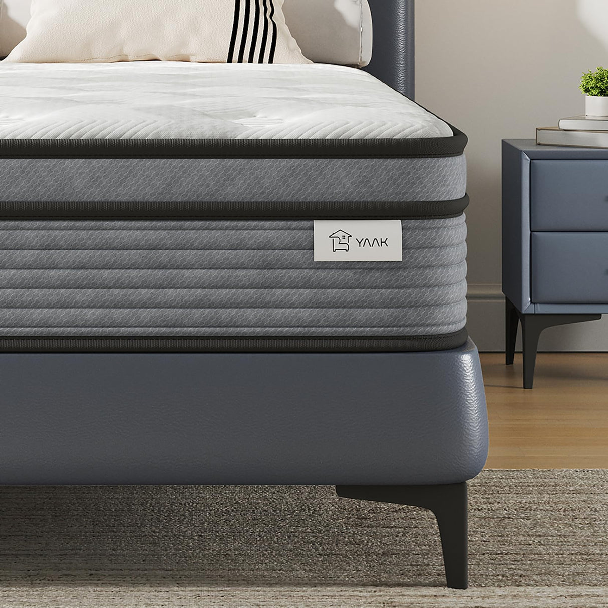 Yaak Full Size Mattress 12 Inch, Hybrid Full Mattress in a Box, Individual Pocket Spring Double Bed Mattress with Breathable Memory Foam, Pressure Relief, Medium Firm Mattress Full Size 75"x54"x12" Yaak