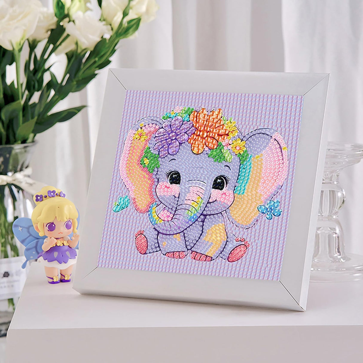5D Cartoon Diamond Painting Kit for Kids with Frame,DIY Anime Diamond Art Kit for Children Beginner,Cute Full Drill Diamond Dot Big Gem Art Kits,Home Wall Decoration 6X6 inch Acelii