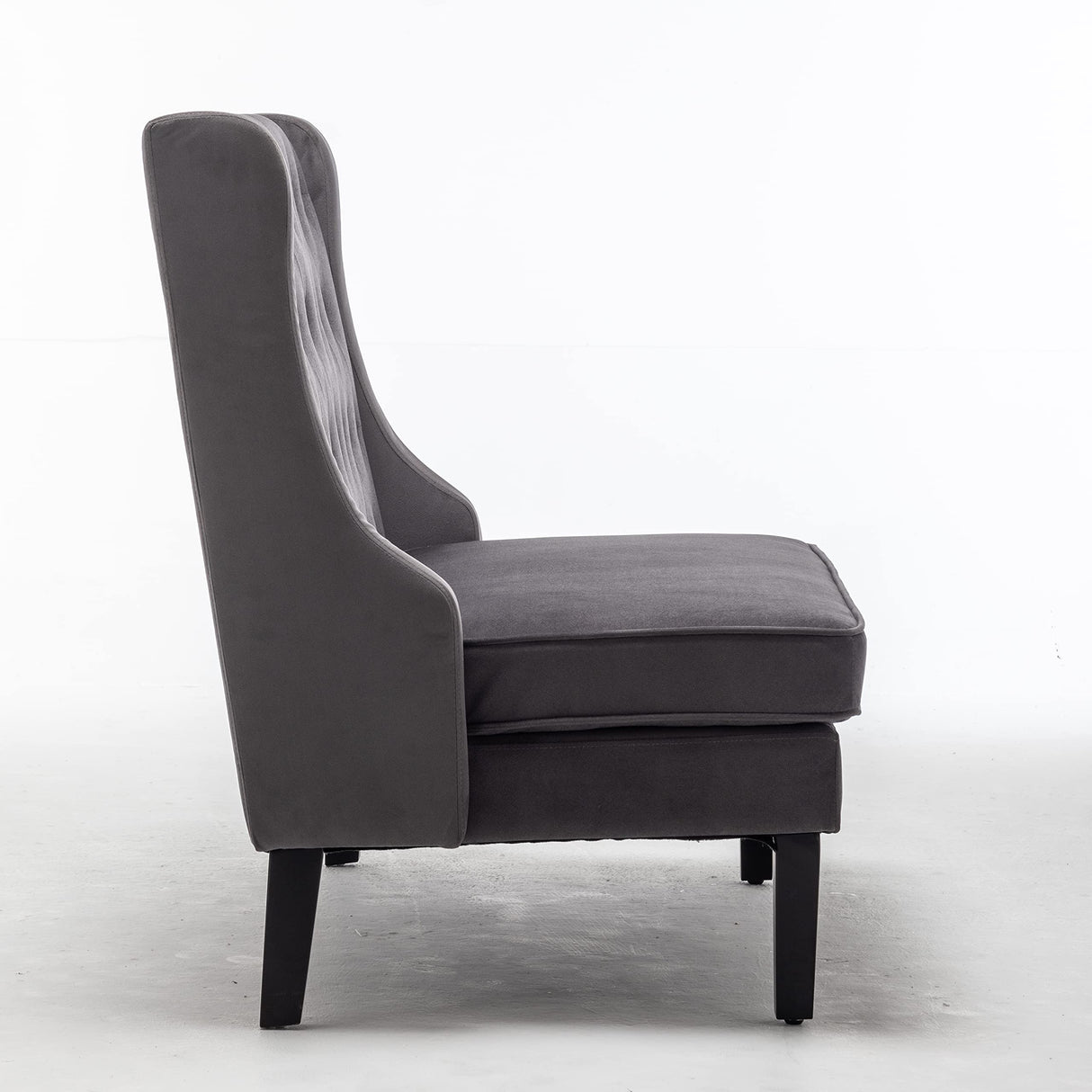 46" Small Modern Loveseat Settee Sofa Linen Fabric 2-Seat Sofa Couch Tufted Love Seat Dining Bench with Back Upholstered Banquette Sofas for Living Room Bedroom Small Space Entryway Steel Grey Tongli