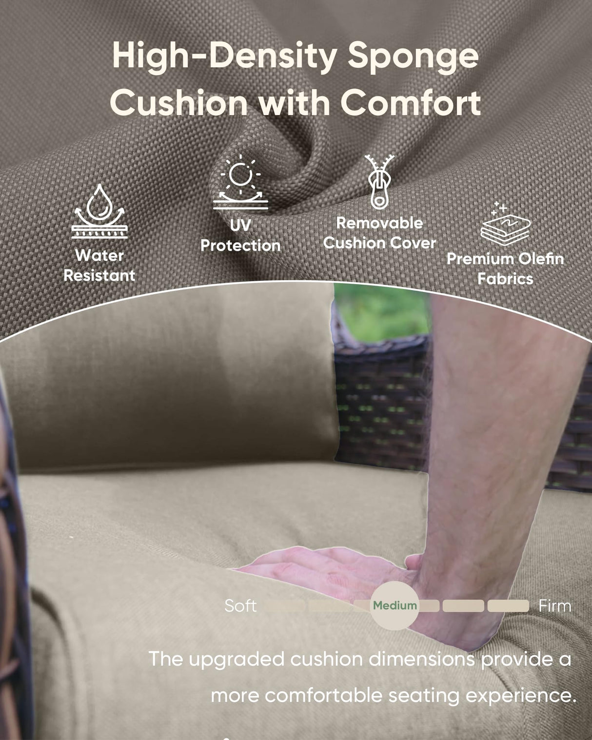 HUMMUH 8 Pieces Outdoor Patio Furniture Set with Fire Pit,L-Shaped Modular Sectional Couches with Swivel Patio Chairs,Wicker Conversation Set for Deck,Backyard,Porch,Garden HUMMUH