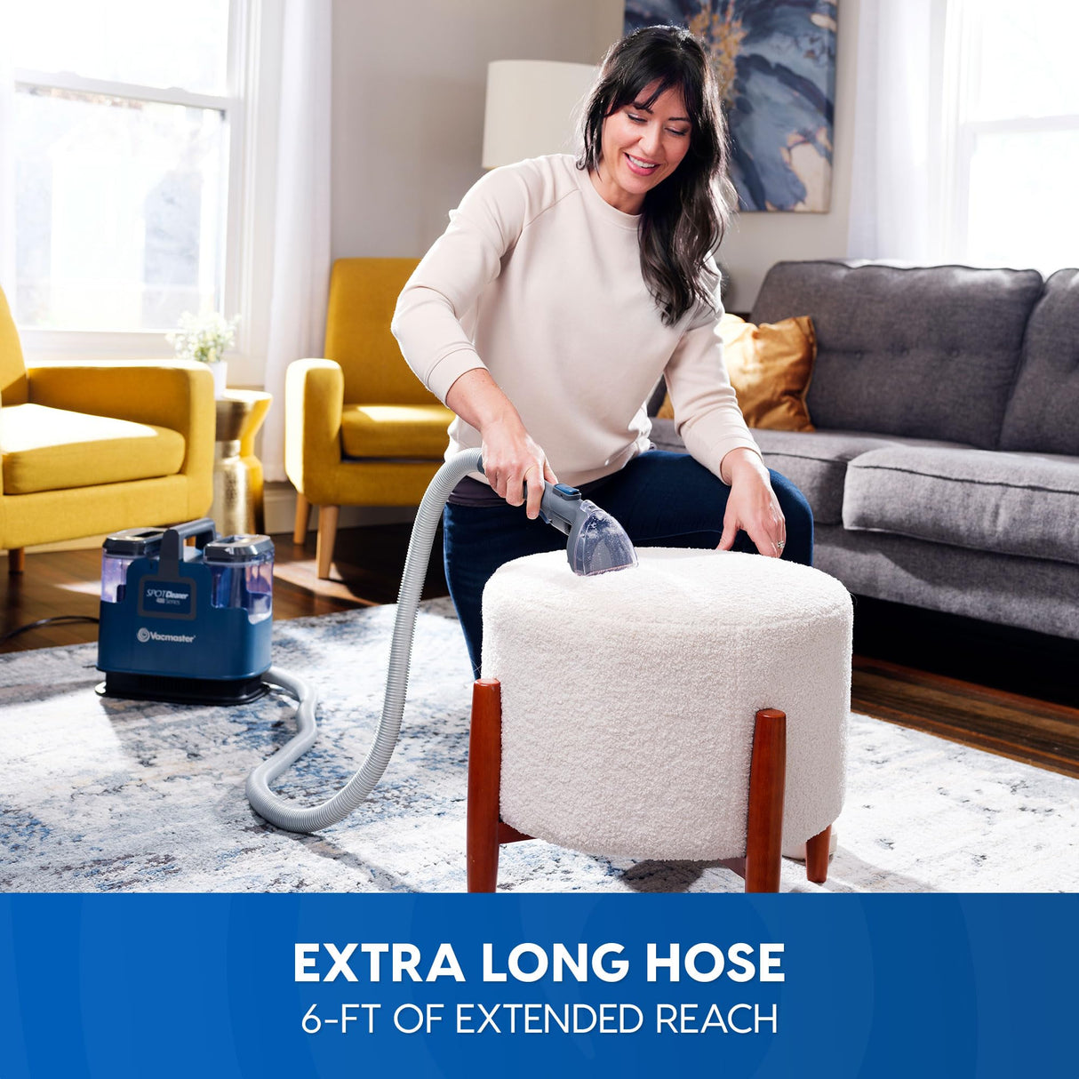 Vacmaster SCB301 400 Series Portable Carpet & Upholstery Spot Cleaner Machine, 15Kpa Power Suction with Versatile Tools for Pets, Area Rugs and Couches Vacmaster