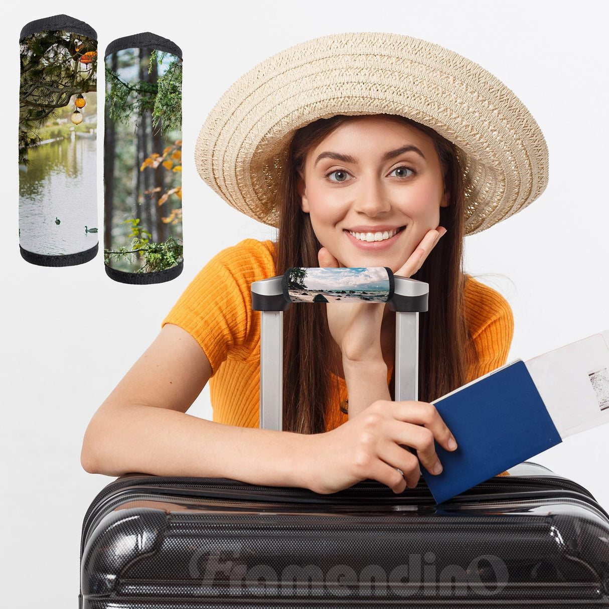 Framendino, 20 Pack Sublimation Luggage Handle Wraps Heat Transfer Neoprene for DIY Travel Suitcase Identifiers Framendino