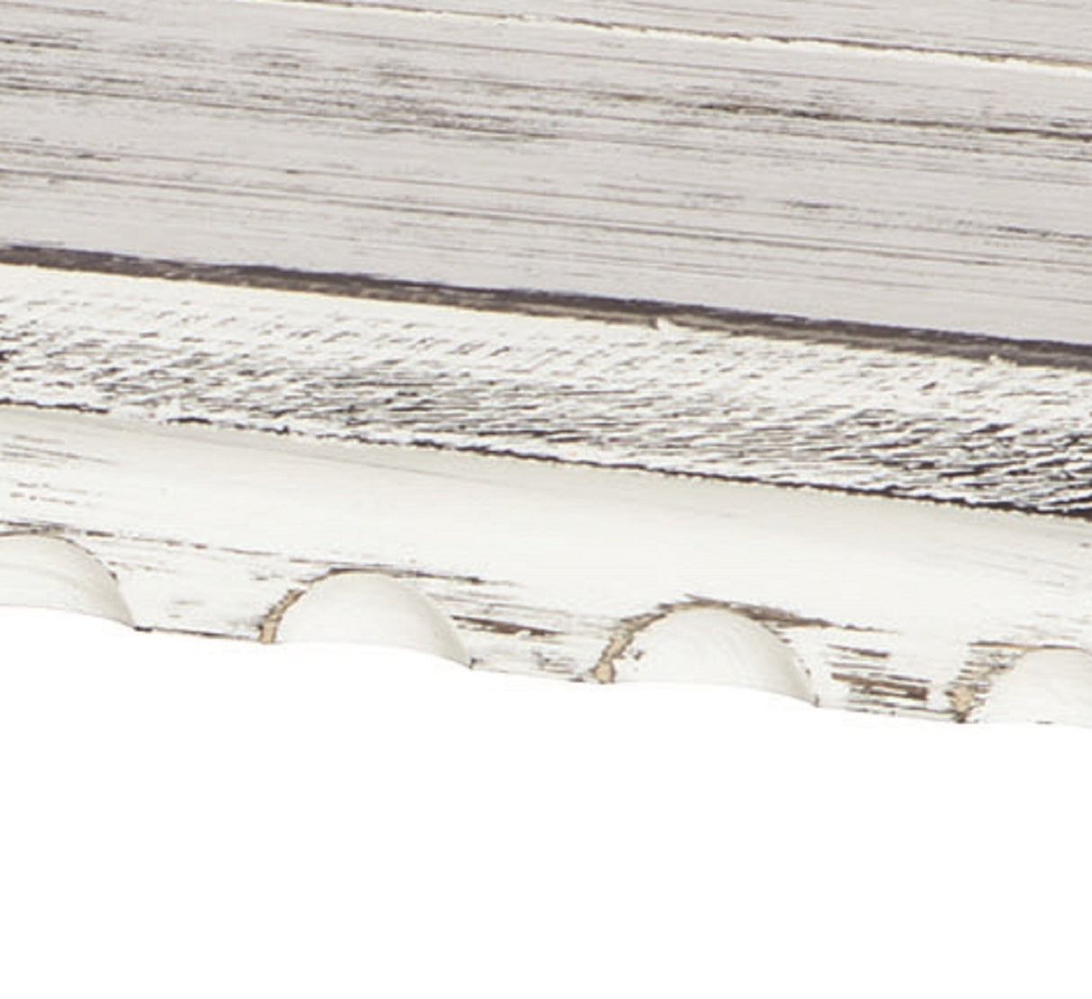 Rustic Rectangluar Coffee Table with 1 Shelf, White Antique Alaterre Furniture