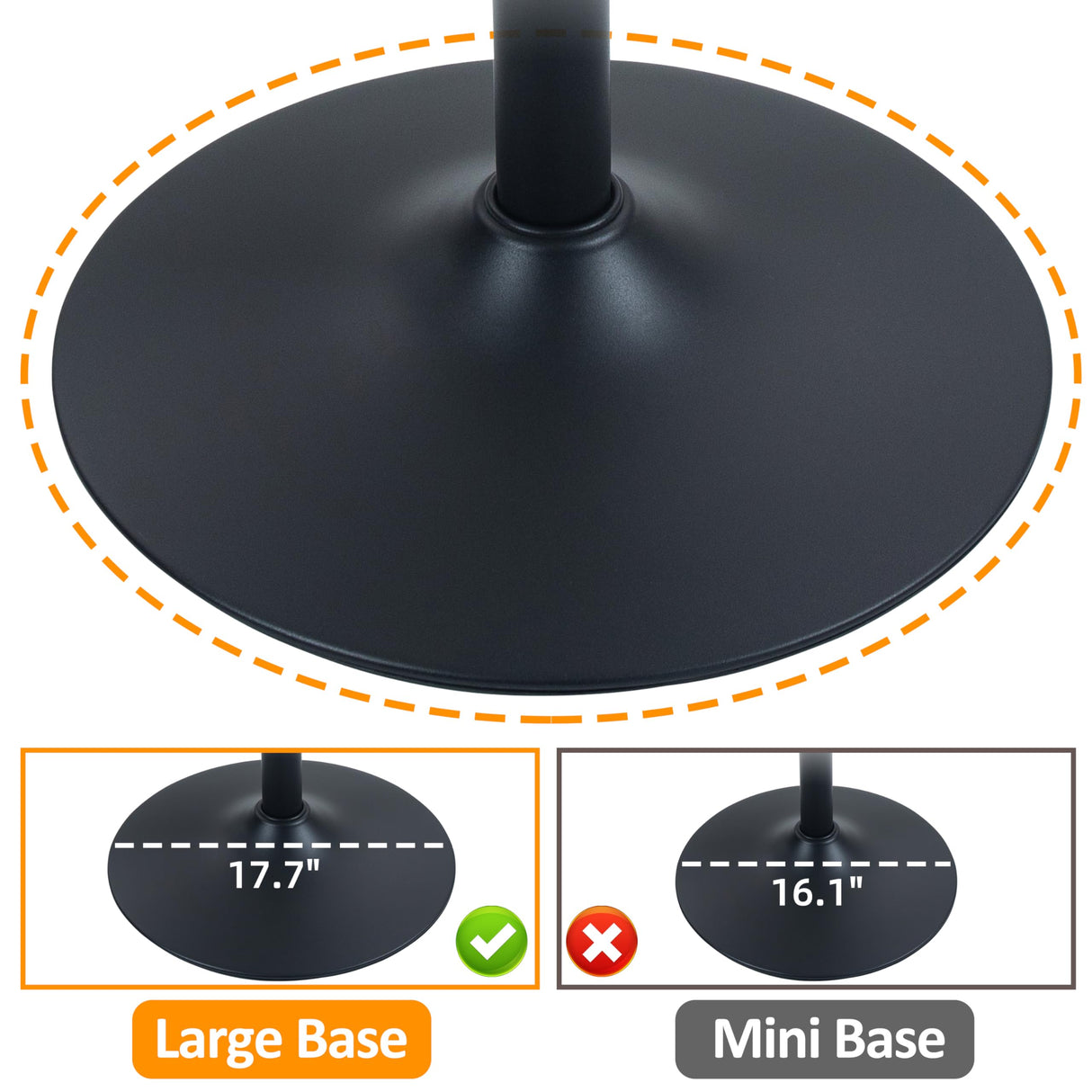 Finnhomy 23.6inches Round Cocktail Bar Table with Metal Base, Tall Bistro Pub Table, Adjustable 27.9''-35.4'' Counter Bar Height for Kitchen, Living Room, Easy Assembly, Rustic Brown Finnhomy