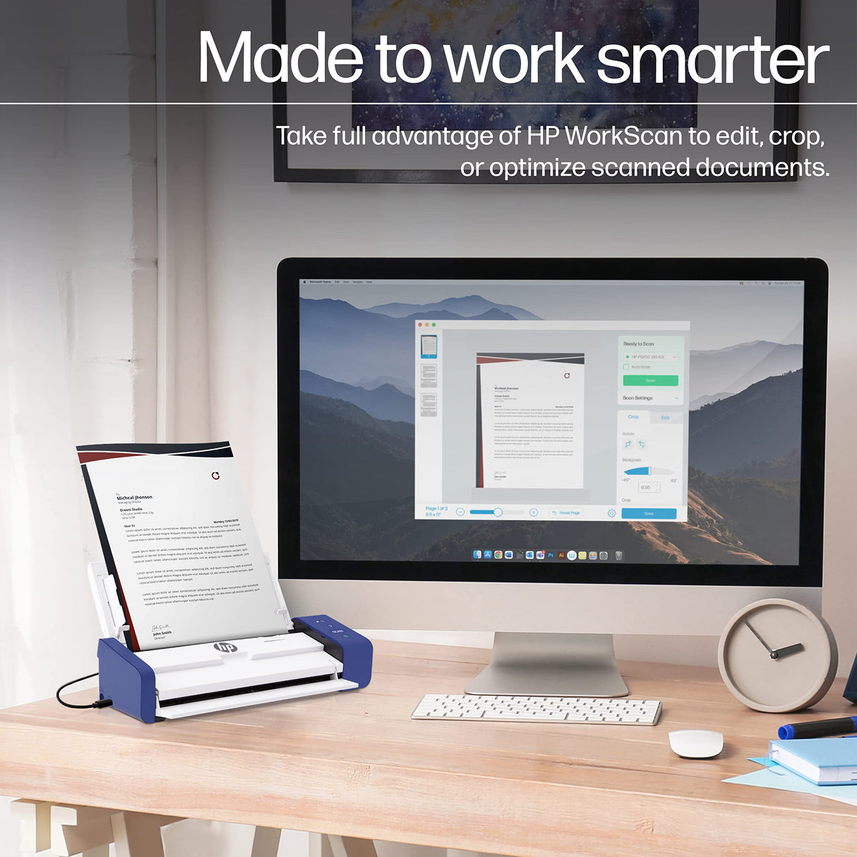 HP Compact Desktop Duplex USB Mobile Document & Photo Scanner with Auto-Feed Tray for Portable 2-Sided Digital Scanning, Model HPPS200, for Home & Office, PC and MAC, HP WorkScan Software Included HP