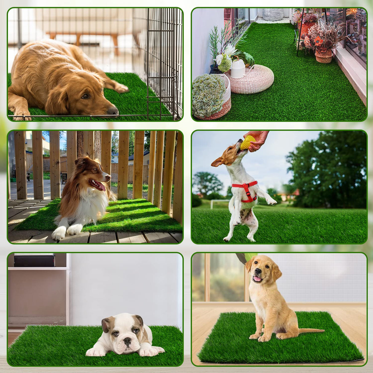 Grass Pad for Dogs 39.3 x 31.5 inches Strong Absorbency Soft Artificial Grass for Pets Potty Training, Easy to Clean Fake Grass for Dog Indoor Outdoor Use(1 Pack) PICK FOR LIFE