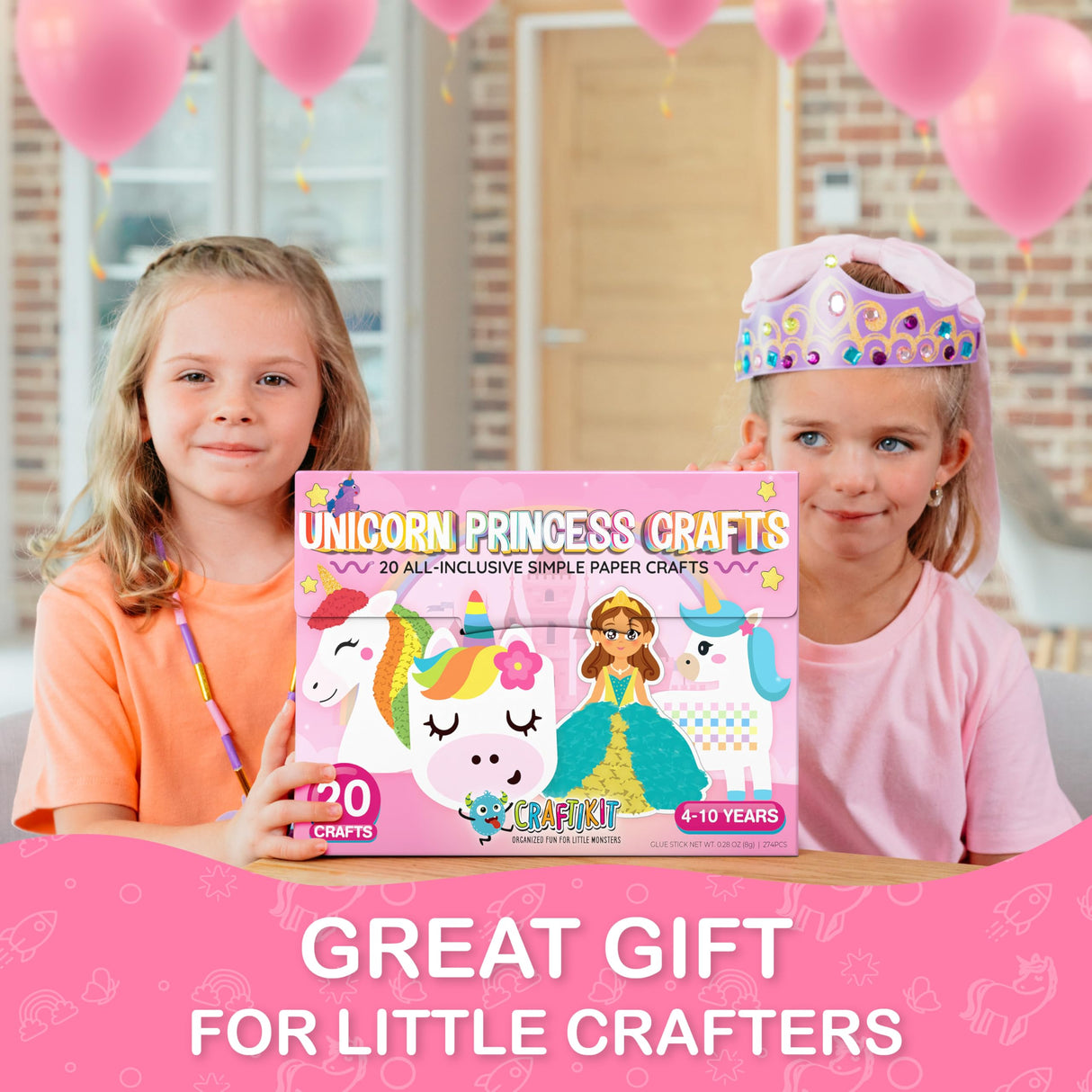 Craftikit® 20 Award-Winning Princess & Unicorn Crafts for Kids Ages 3-10 Years, All-Inclusive Toddler Arts and Craft Kits for Kids, Fun Toddler Craft Box for Girls in Preschool Craftikit