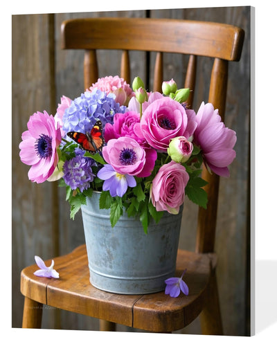 ACANDYL Flower DIY Paint by Numbers Kit for Adults Paint by Number for Adults Beginner Canvas Painting by Number Pink Peony Rose DIY Acrylic Oil Painting on Canvas Arts Craft Decoration 16x20 Inch