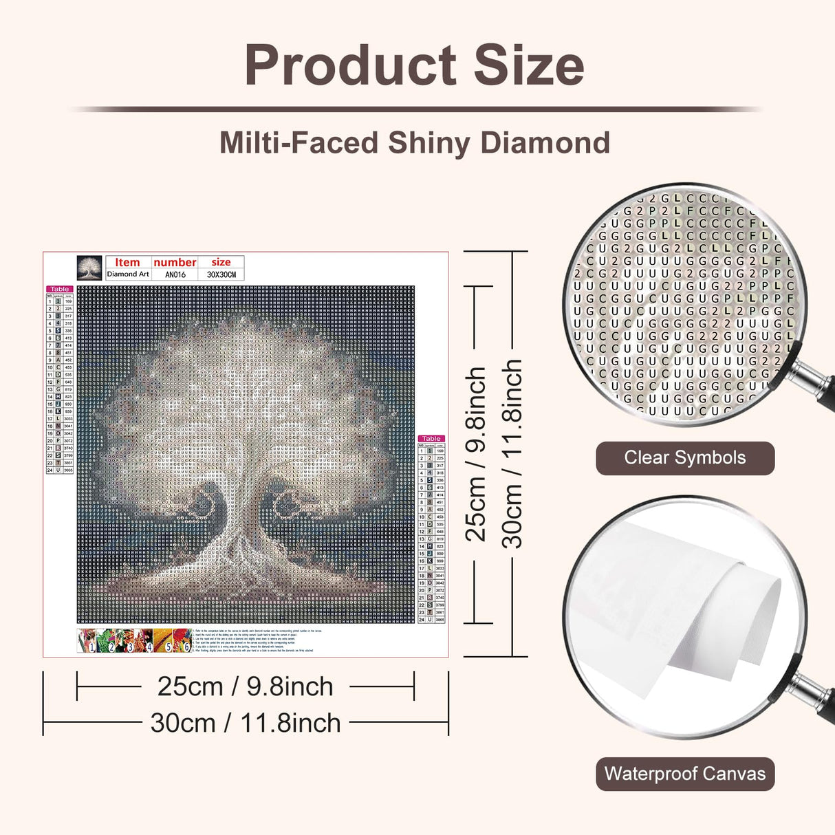Anuver Tree of Life Diamond Painting Kits for Adults, 5D DIY Diamond Art Kits for Beginners, Full Drill Diamond Painting Kits for Home Wall Decor, Landscape, 12x12 Inch Anuver