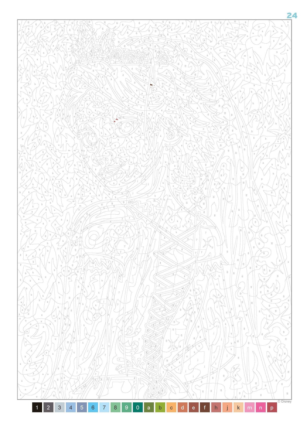 Mystery Colouring - Princesses: Reveal iconic Disney characters with colour by number WoodArtSupply
