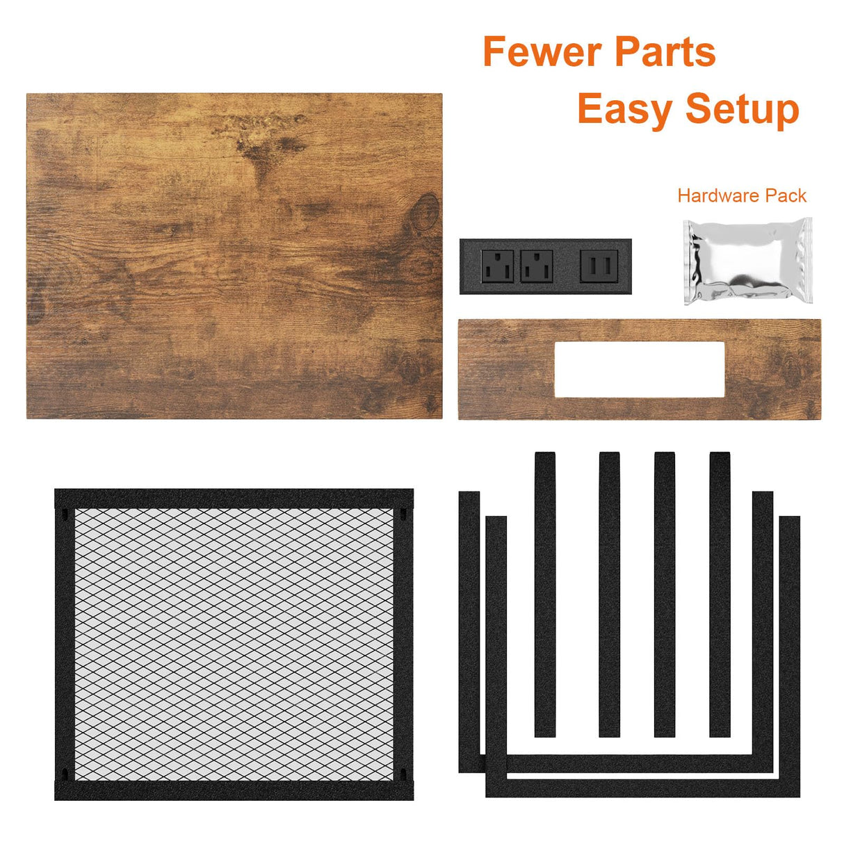 Fixwal Nightstands Set of 2 with Charging Station, End Tables with U-S-B Ports and Power Outlets, Narrow Bedside Table Set of 2 for Living Room, Farmhouse, Sofa Couch (Rustic Brown) Fixwal