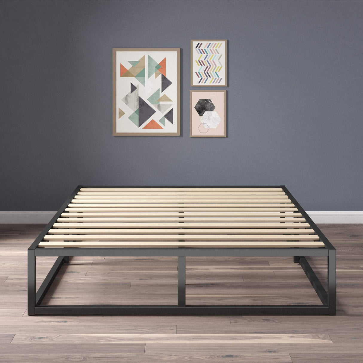 Zinus Joseph 10 Inch Metal Platforma Bed Frame/Mattress Foundation/Wood Slat Support/No Box Spring Needed/Sturdy Steel Structure, Queen, Black Zinus