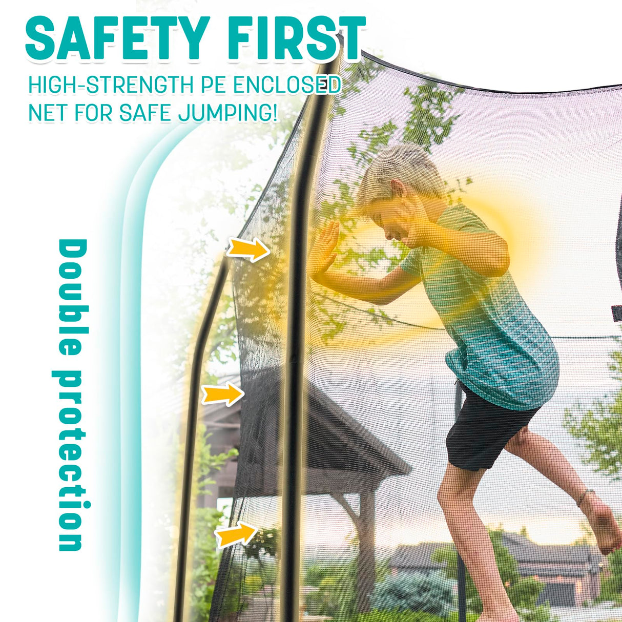 Skywalker Trampolines 9x15 FT Rectangle Trampoline with Safety Net, ASTM-Approved Outdoor Backyard Fun for Kids & Teens Skywalker Trampolines