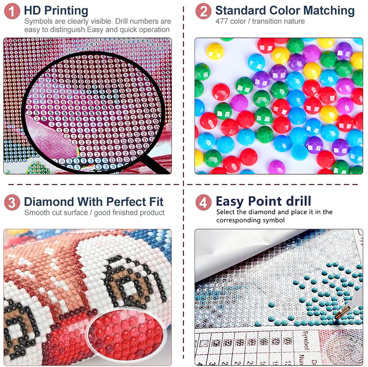 Bysincy 5D Diamond Painting Kits for Adults Halloween Diamond Arts Horror Diamond Painting DIY Full Round Drill for Home Wall Decor and Adults Kids Holiday Gift Bysincy