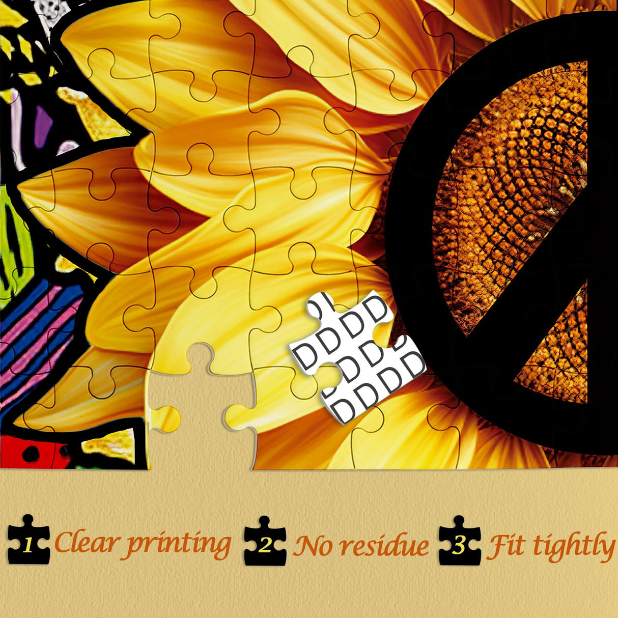 Sunflower Inspirational Puzzles for Adults 1000 Piece, Rainbow Mandala Colorful Flower Jigsaw Puzzle, Motivational Quote Puzzle for Family Game IdeaBazar