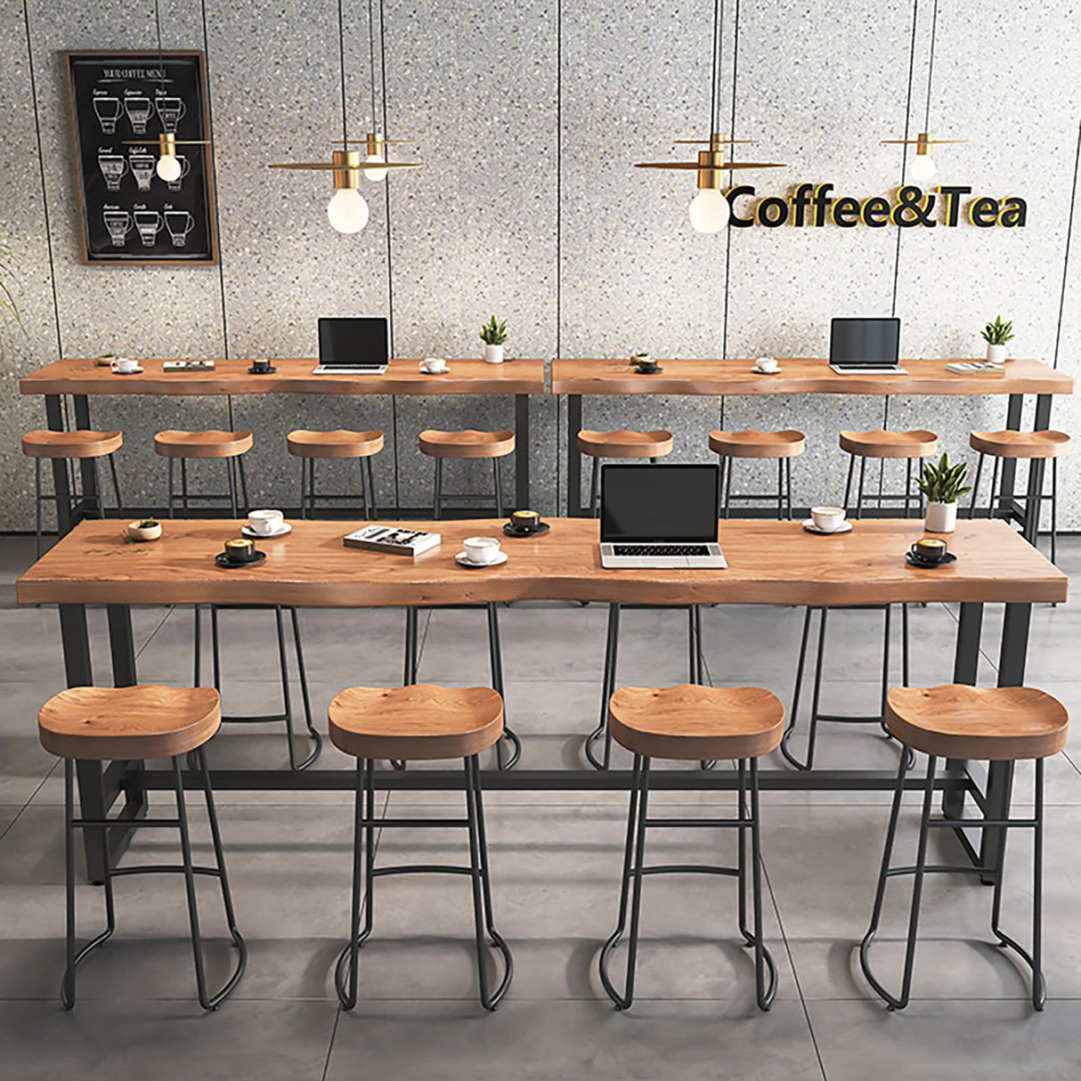 OOIKVCC Farmhouse Bar Table,Rustic Bar Height Table,Counter Height Dining Table,Solid Wood Pub Table,2 in Thick Live Edge Top for Kitchen,Dining,Coffee Bar,or Restaurant(Stool not Included) OOIKVCC