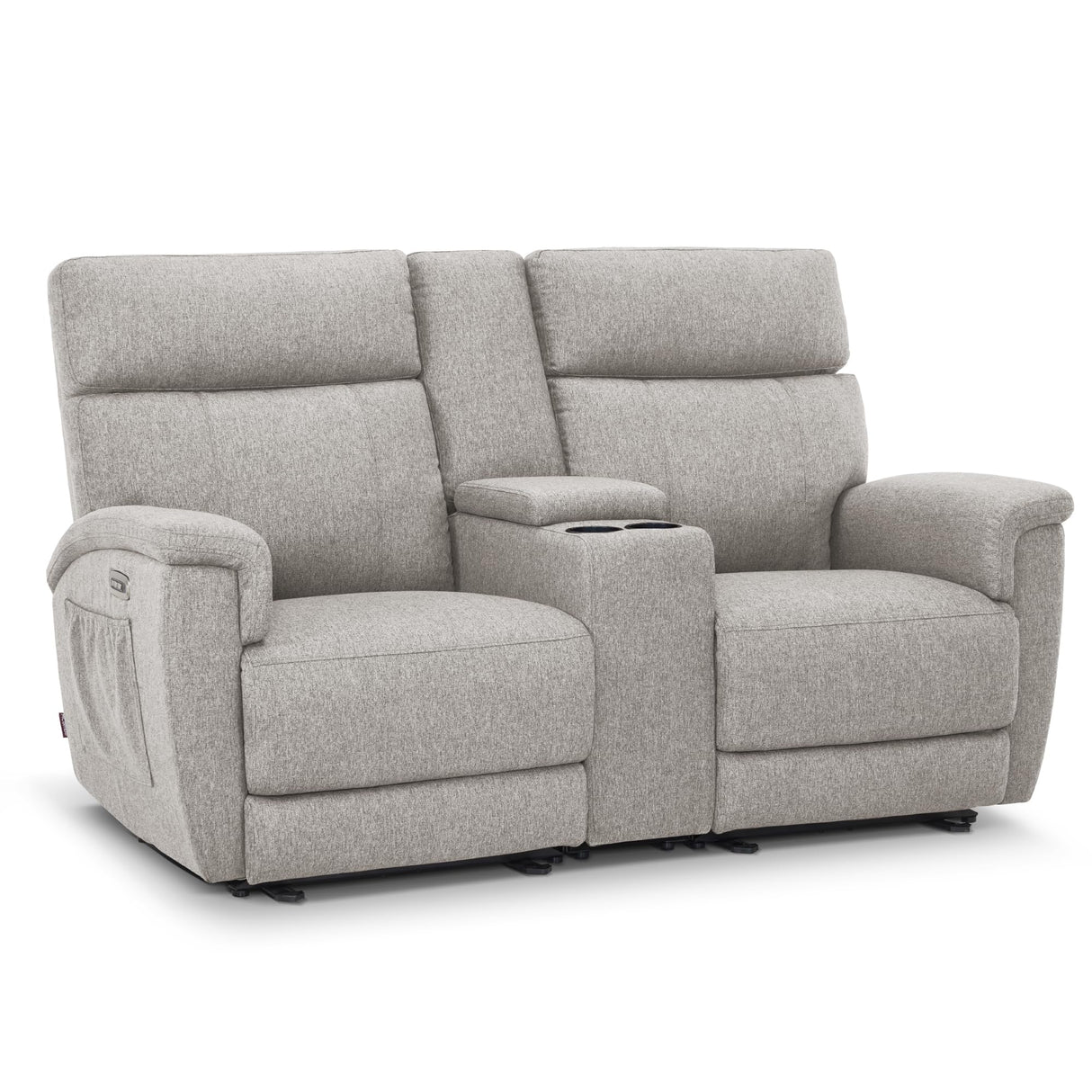 MCombo 70.8" Power Loveseat Recliner Sofa with Massage and Dual Heating, Adjustable Headrest, USB & Type C Port for Living Room, Fabric PR606M2 (Mist Grey) MCombo