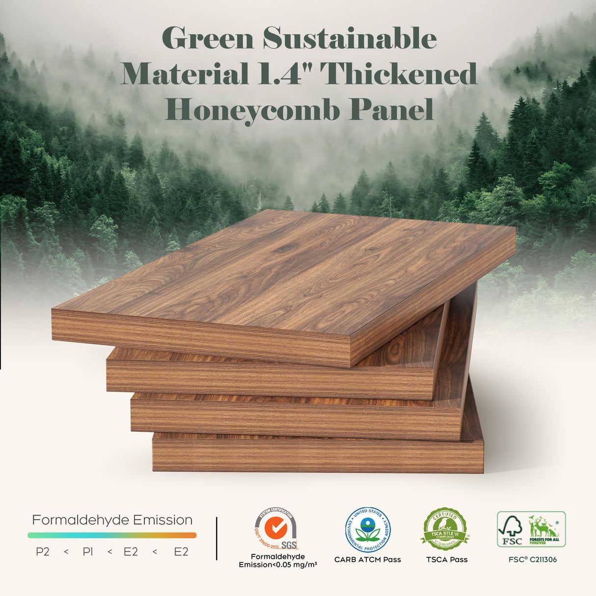 Yechen Modern Coffee Table with Hidden Storage, 1.4" Thick Long Expandable Rotating Coffee Table, Wood Rectangle Cocktail Table for Living Room,Walnut Yechen