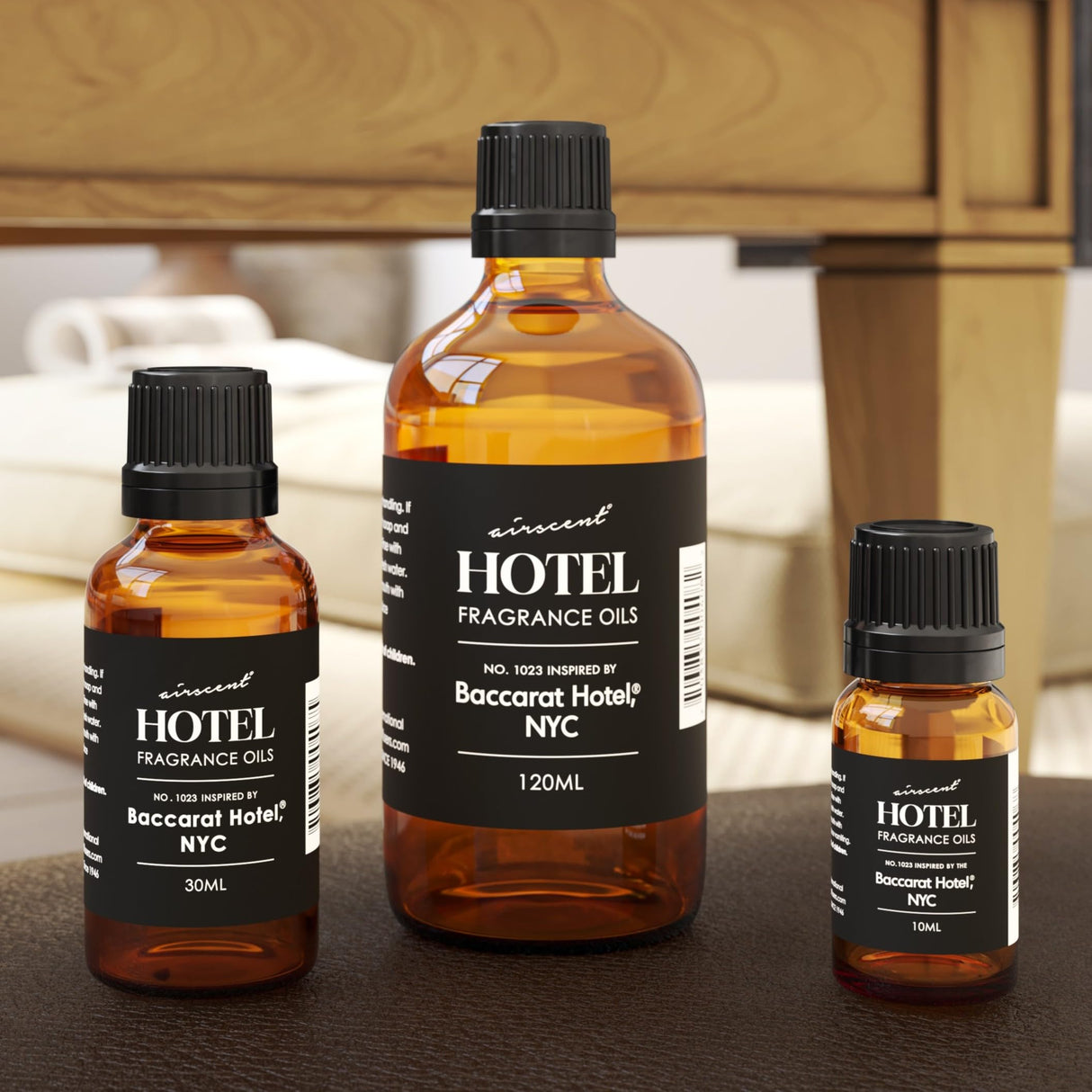 AirScent Hotel Diffuser Oil Inspired by The Baccarat Hotel Scent - Love Affair Fragrance Oil No. 1023 for Ultrasonic and Waterless Diffusers and Crafting - 10 mL, 0.34 fl oz Glass Bottle with Dropper Air-Scent