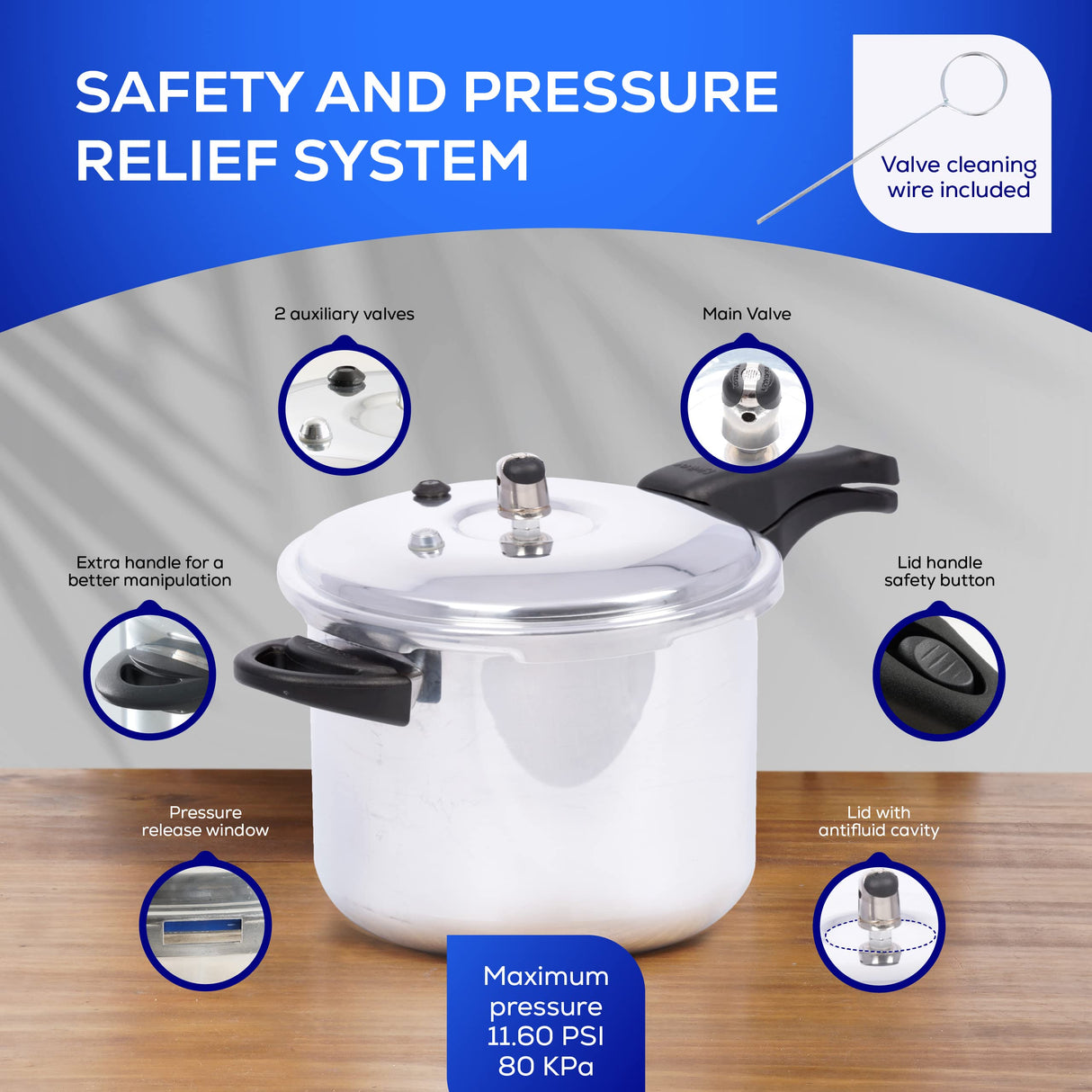 Universal 6.3 Quart / 6 Liter Anti-Rust Ultra Pressure Cooker, Aluminum Pressure Cooker for 7 Servings, Pressure Cooker for Canning, Even Heat Distribution, Diameter 9.4 inches, Height 9.6 inches universal