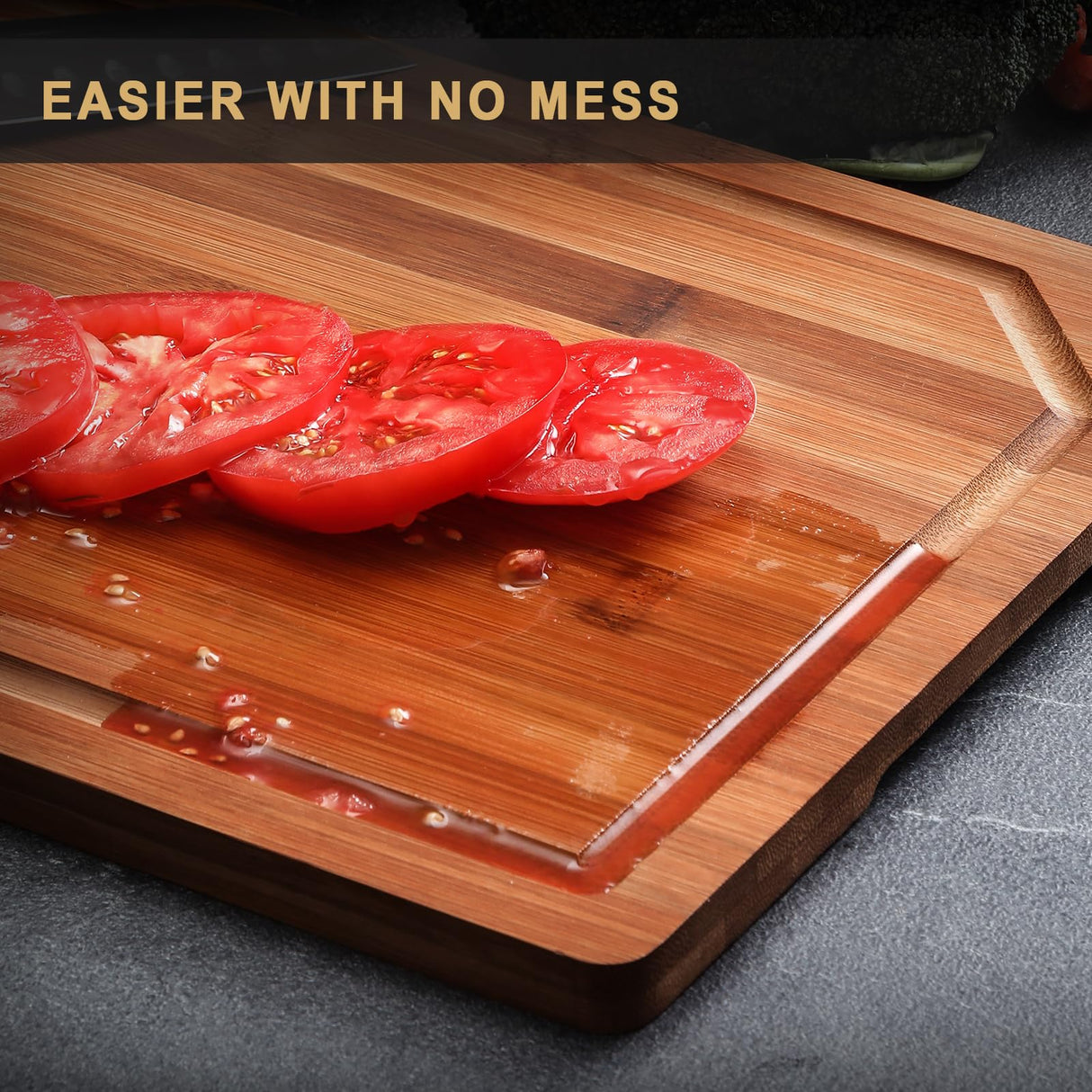 Hiware Extra Large Wood Cutting Boards - Heavy Duty Bamboo Cutting Boards for Kitchen Meal Prep & Serving, Cutting Board with Juice Groove, Thick Wooden Chopping Board, Pre Oiled, Set of 4 HIWARE