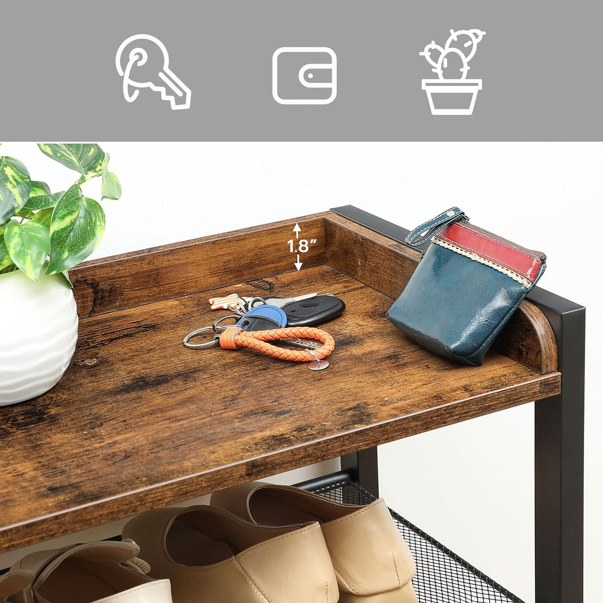 HOOBRO Shoe Rack, 8-Tier Shoe Storage Organizer, Narrow Shoe Shelf, Saving Space, Stable and Sturdy, Hold 14-21 Pairs of Shoes, for Entryway, Hallway, Living Room, Rustic Brown BF48XJ01 HOOBRO