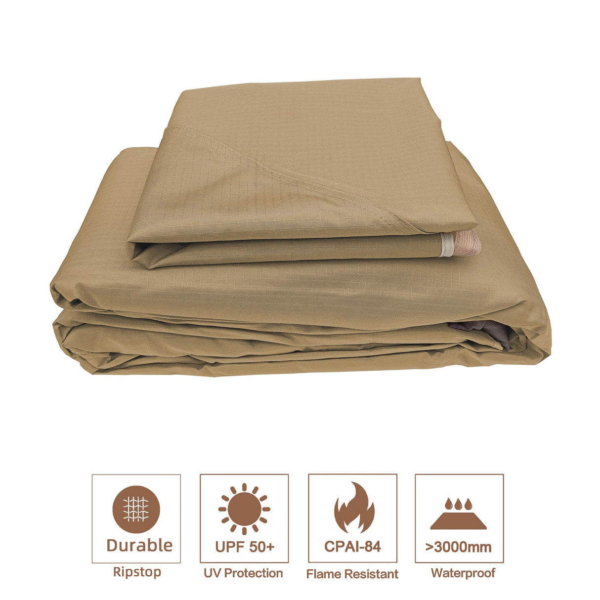 SCOCANOPY Beige Ripstop Replacement Top for Lowe's Allen Roth 10X12 Gazebo Model #GF-12S004B-1/ GF-12S004BTO/TPGAZ17-002C SCOCANOPY