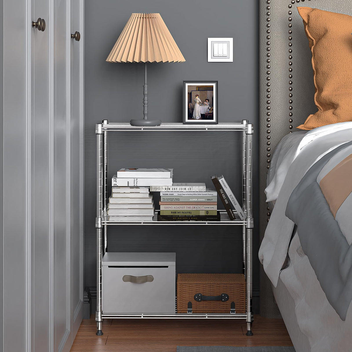 MZG 450 lbs Wire Storage Shelving 3-Tier Utility Shelving Unit Steel Organizer Wire Rack for Home,Kitchen,Office,Chrome(11.8" D x 17.7" W x 26.3" H) M MZG