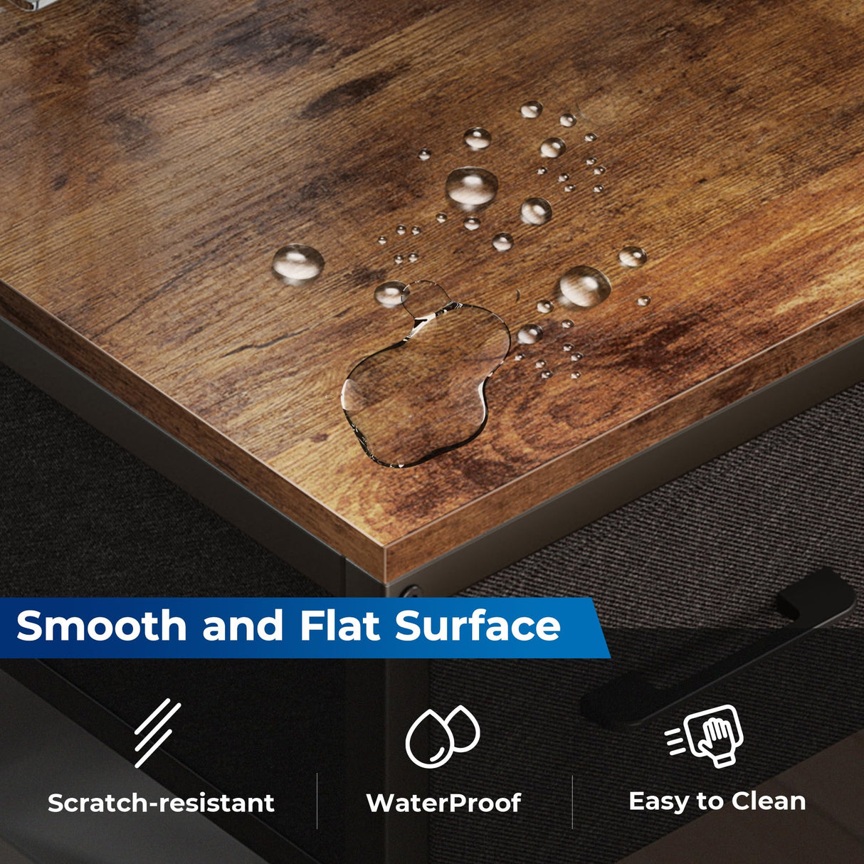 SUPERJARE 53 Inch L Shaped Desk with LED Lights & Power Outlets, Reversible Computer Desk with Shelves & Drawer, Corner Desk Home Office Desk, Rustic Brown SUPERJARE