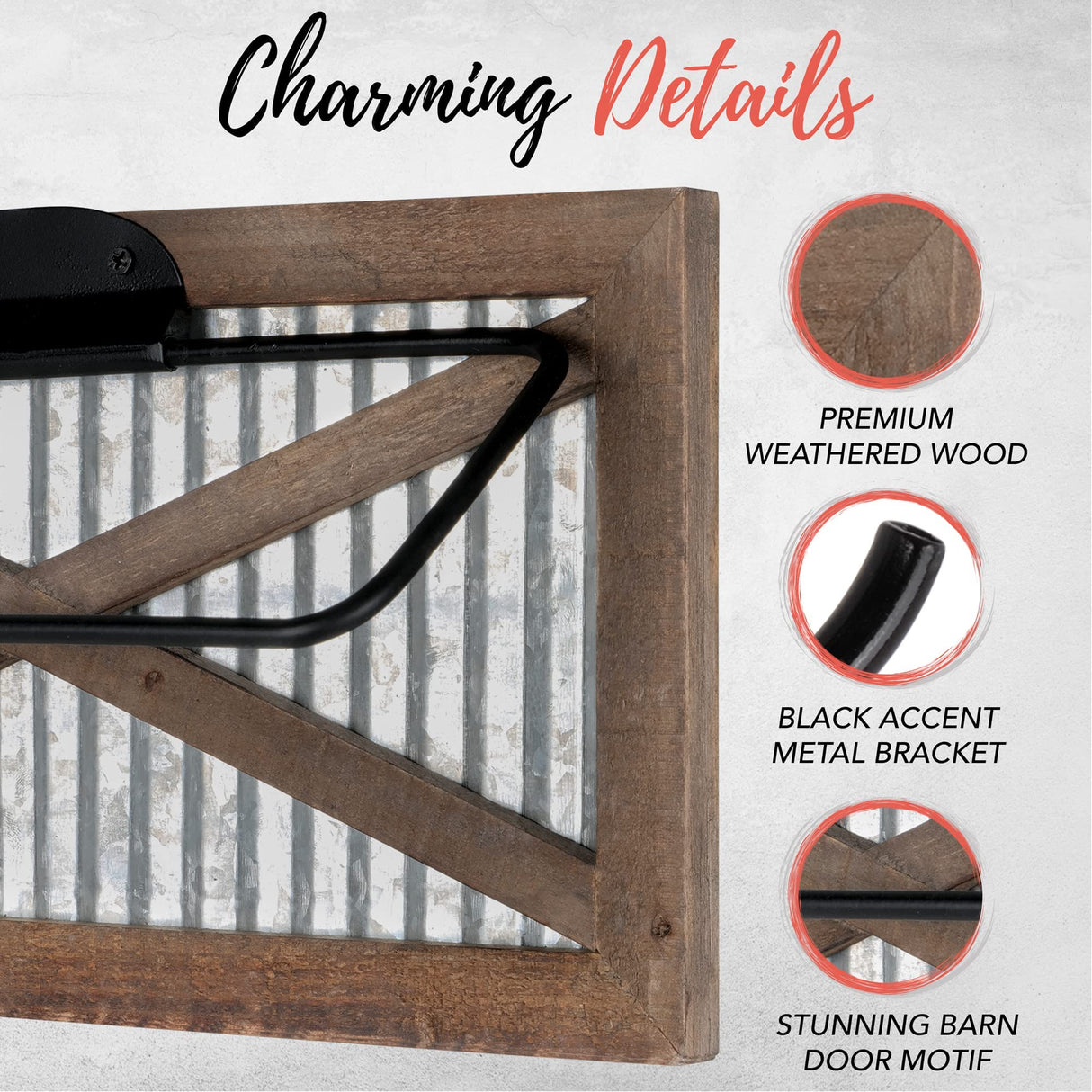 Autumn Alley Rustic Farmhouse Paper Towel Holder Wall Mount - Country Home Decor Rustic Farmhouse for Kitchen - Wood and Galvanized Kitchen Decor - Farmhouse Kitchen Wall Decor Autumn Alley