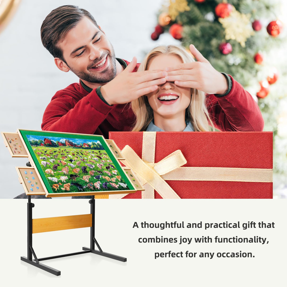 ALL4JIG 1500 Pieces Puzzle Table for Adults Gifts, Wooden Jigsaw Puzzle Table with 4 Drawers, Upgraded Stability & Optimized Lightweight Design, Puzzles for Adults ALL4JIG