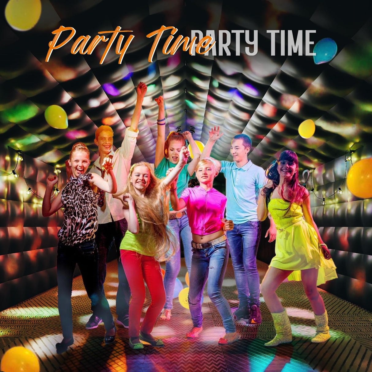 SPECRAFT 39x20x14 FT Large Inflatable Nightclub with Additional Gazebo, 2 Sides Escape Doors Inflatable Tent for Parties, Party Tent for Birthday Party/Outdoor Events SPECRAFT