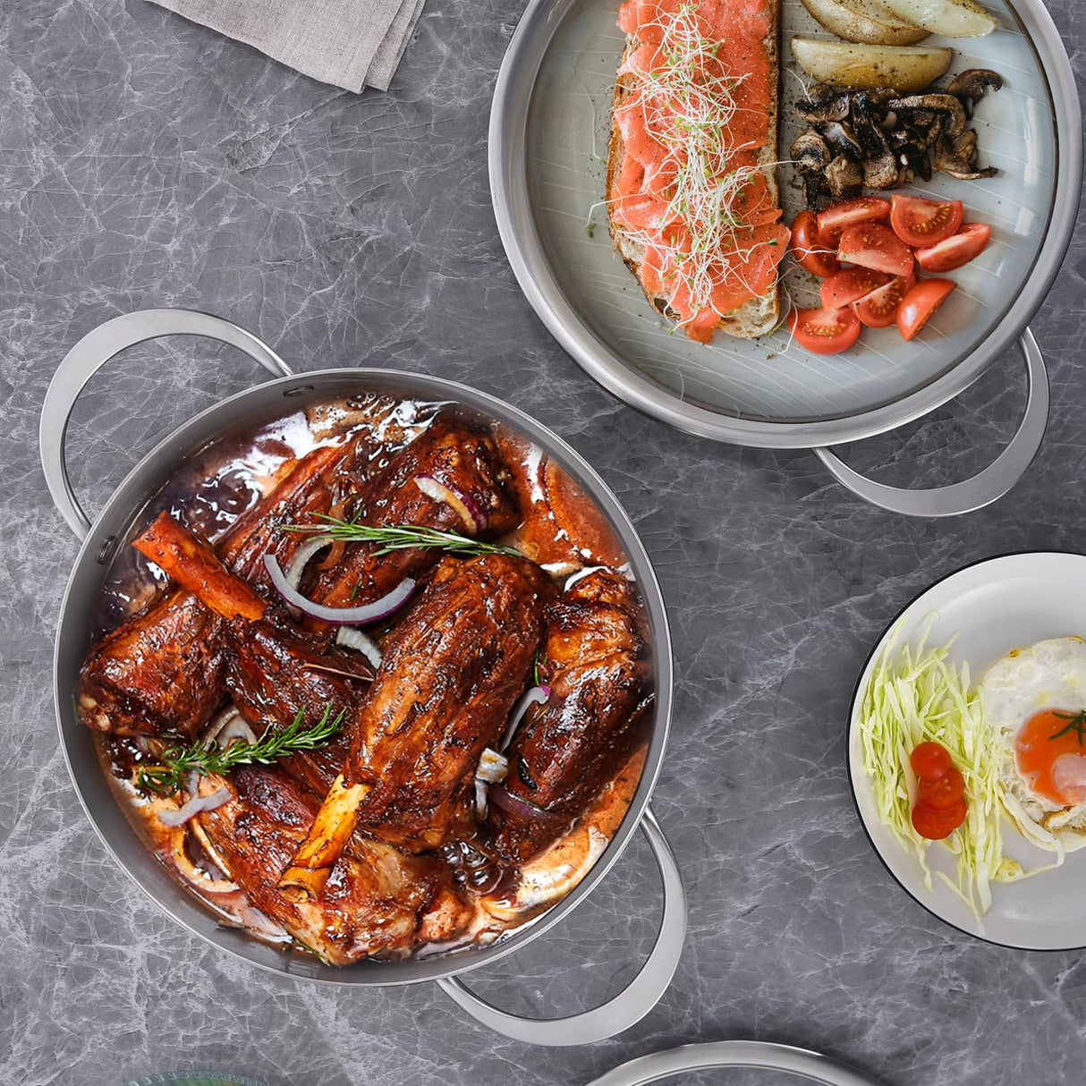 LOLYKITCH Tri-ply Stainless Steel 5 QT Stock Pot with Steamer,Induction Cooking Pot,Pots and Pans,Heavy Duty,Dishwasher and Oven Safe. LOLYKITCH