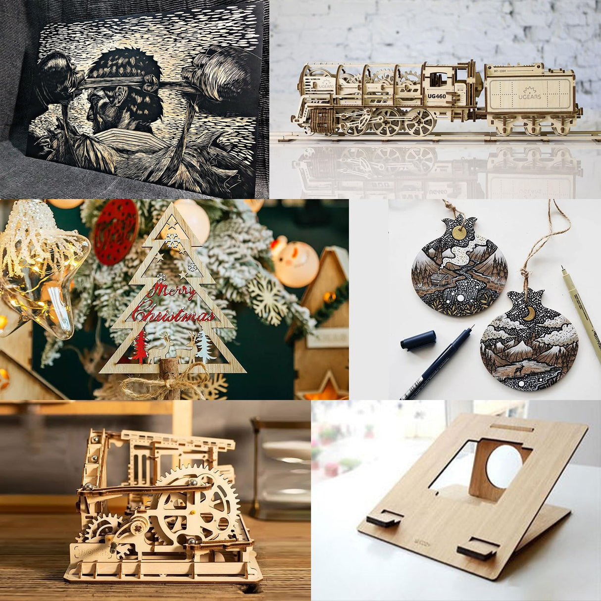 6 Pieces 1/8" x12" x 12" Craft Wood Mahogany Sheets Thin Wood Slices Craft Project Board Unfinished Plywood for Laser Cutting DIY Wooden Plate Model FORACKS