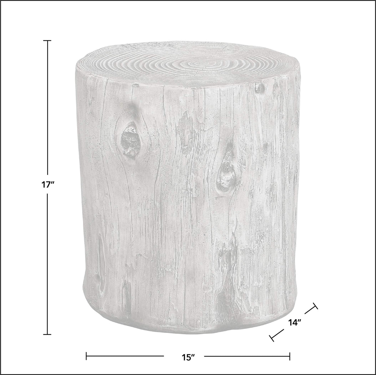 FirsTime & Co.® Gray Arbor Log Table, American Crafted, Weathered Gray, 15 x 14 x 17,Grey FirsTime
