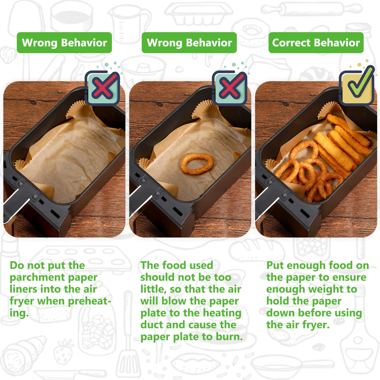 (125PCS) Air Fryer Liners, Disposable for Ninja Dual Air Fryer accessories, Parchment Paper liners rectangle 8.6''*5.5'',Air Fryer Disposable Paper Liner,With Air Fryer Accessories Cook Times. AYGXU