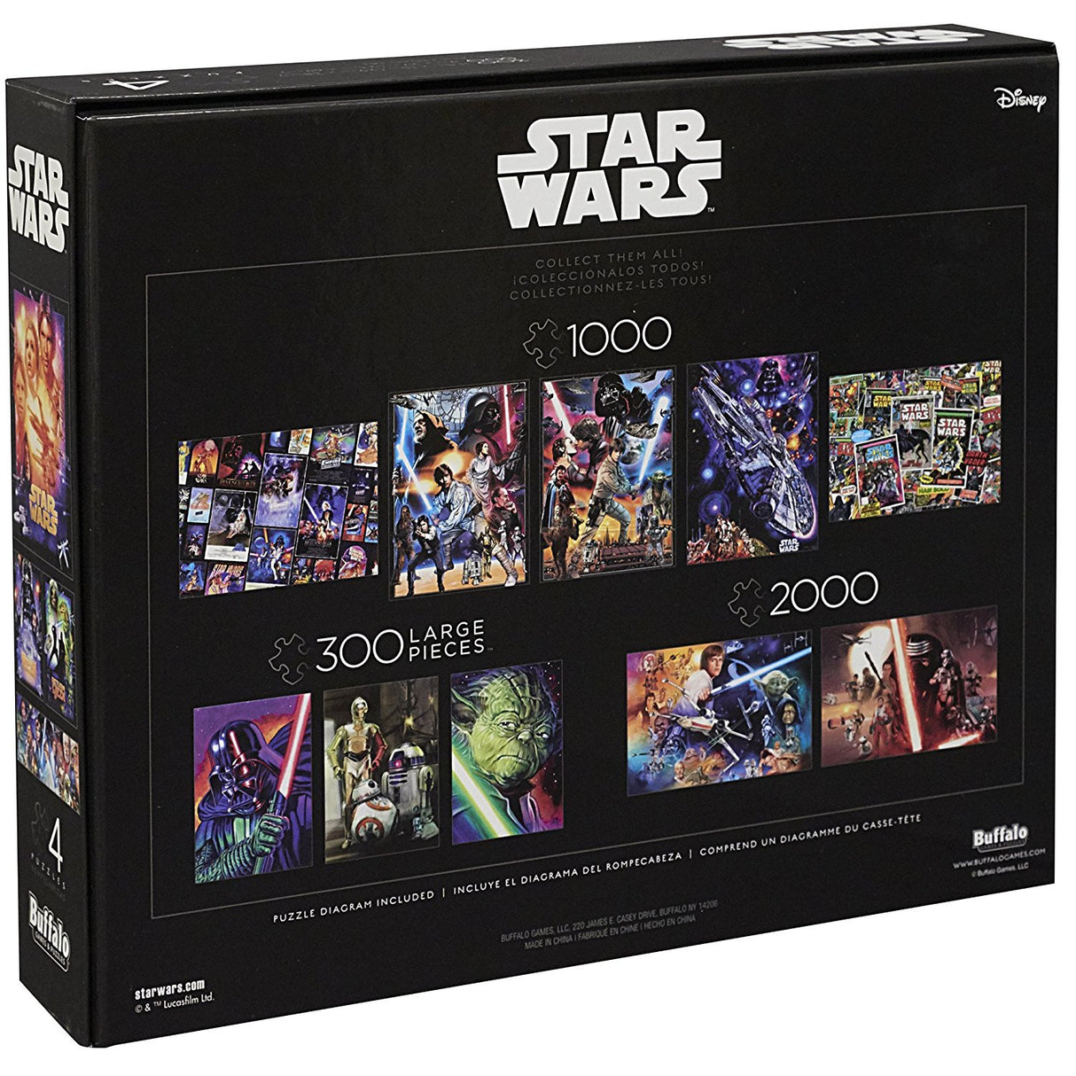 Buffalo Games - Star Wars - 4 x 1 Multipack - Multi Piece Jigsaw Puzzle For Adults -Challenging Puzzle Perfect for Game Nights - Finished Size Varies Buffalo Games